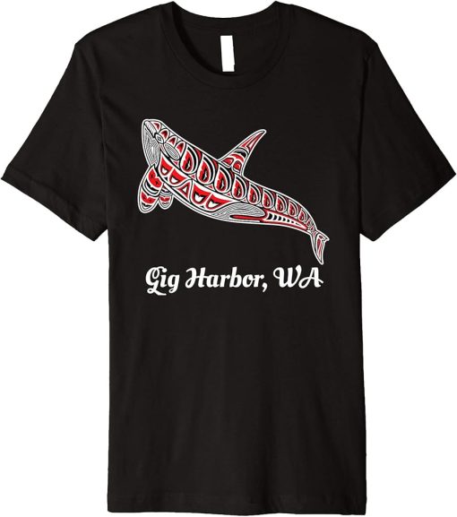 Native American Gig Harbor, WA Upward Orca Killer Whale Premium T-Shirt