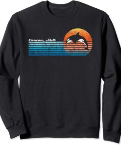 Vintage Cancun, Retro 80s Orca Sunset Sweatshirt