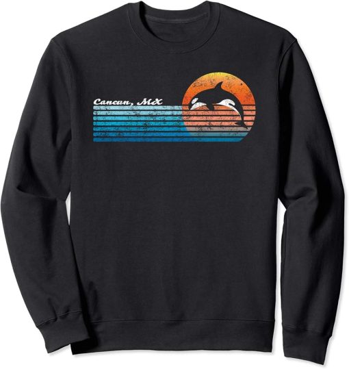 Vintage Cancun, Retro 80s Orca Sunset Sweatshirt